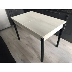 Стол обеденный раздвижной Катрин КОЛОРАДО / Бетон пайн темный/ опора Квадро серебристый металлик (KT19701) Katrin