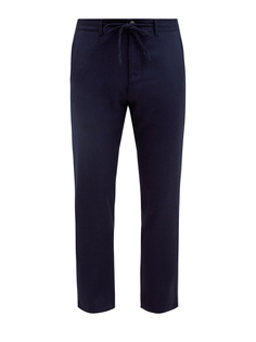 Шерстяные брюки в стиле casual с поясом на кулиске Canali