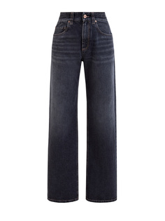 Джинсы Loose из денима Authentic с нашивкой и деталью Мониль Brunello Cucinelli