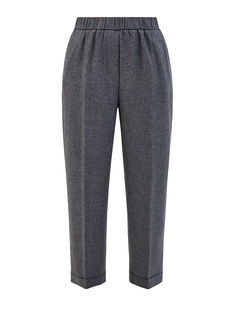 Брюки в стиле casual из меланжевой вискозы и шерсти с отворотами Peserico