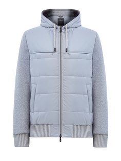 Утепленный бомбер из шерсти, хлопка и нейлона с капюшоном Capobianco