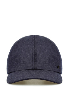 Шерстяная бейсболка в стиле casual с кожаным фиксатором Canali