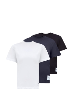 Комплект базовых футболок из хлопка с нашивкой Jil Sander