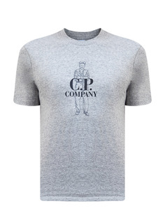 Футболка из меланжевого хлопка с принтом British Sailor C.P.Company