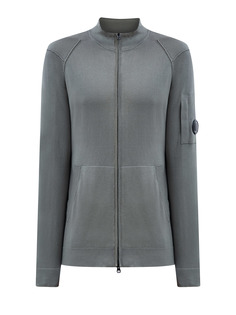 Хлопковый кардиган Sea Island на молнии с фирменной линзой C.P.Company