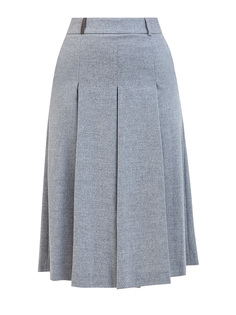 Расклешенные кюлоты из тонкой шерстяной ткани с кожаной деталью Peserico