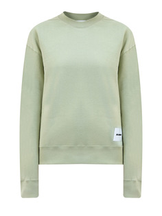 Однотонный свитшот из хлопкового футера с нашивкой Jil Sander+