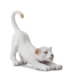 Фигурка животного потягивающийся белый Тигрёнок Collecta