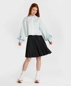 Юбка плиссе с эффектом гофре серая Button Blue (134)