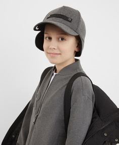 Бейсболка утеплённая серая для мальчика Gulliver (56-58)