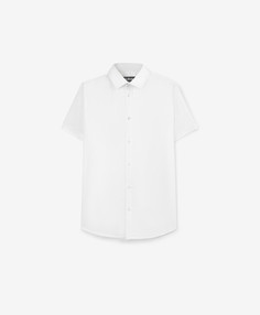 Сорочка прямого силуэта с коротким рукавом белая для мальчика Gulliver (122)