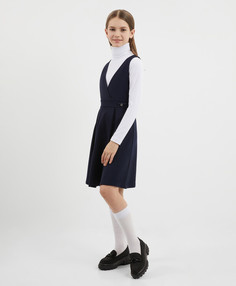 Сарафан трикотажный А-образной формы синий для девочки Gulliver (146)