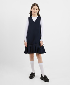 Сарафан текстильный синий для девочки Gulliver