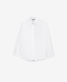 Рубашка оверсайз с длинными рукавами белая для девочки Gulliver