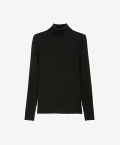 Водолазка вязаная прилегающего силуэта черная GLVR (XL)