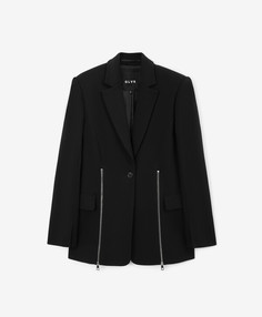Жакет трикотажный прямой с молниями на передней части черный GLVR (XL)