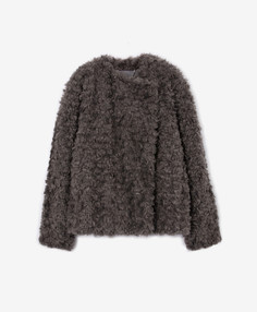 Куртка из коротковорсового искусственного меха серая GLVR (L-XL)
