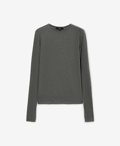Лонгслив полуприлегающего силуэта из вязаного трикотажа серый GLVR (XL)