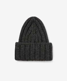 Шапка вязаная с широким отворотом серая GLVR (One size (56))