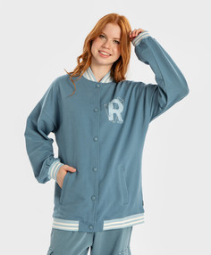 Бомбер на кнопках синий детский Button Blue