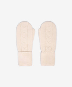 Варежки вязаные из шерсти ягнёнка молочные для девочки Gulliver Select (12)