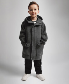 Пальто из драпа демисезонное серое для мальчика Gulliver Select (128)