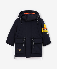 Пальто демисезонное плащевое синее для мальчика Gulliver (128)