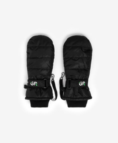 Варежки плащевые на флисе чёрные для девочки Gulliver