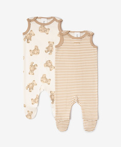 Ползунки плечевые с закрытыми ножками комплект из 2-х штук мультицвет Gulliver (62-44)