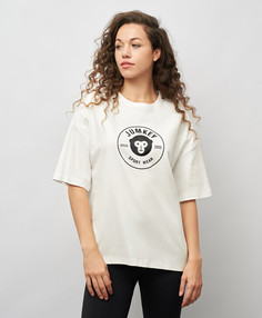 Футболка оверсайз с принтом для женщины белая Jumkey (S)