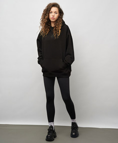 Худи оверсайз с капюшоном утепленное для женщины черное Jumkey (XS)