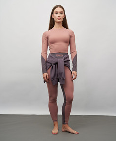 Леггинсы с широким поясом для женщины коричневые Jumkey (XL)