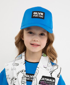 Бейсболка яркая хлопковая синяя для девочек Gulliver (52-54)