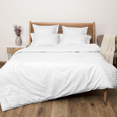Постельное белье White, страйп-сатин 40961-1 Cozy Home