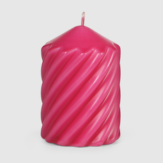Свеча столбик витой Home Interiors розовый 6,8х10 см