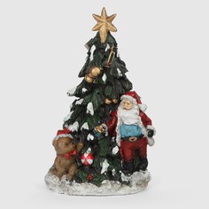 Фигурка декоративная Due Esse Christmas елка с сантой 28,5 см