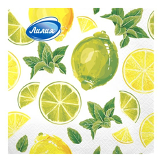 Салфетки бумажные Лилия Мохито 33Х33 2 сл 20 шт Liliya