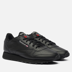 Женские кроссовки Reebok Classic Leather, цвет чёрный, размер 39 EU
