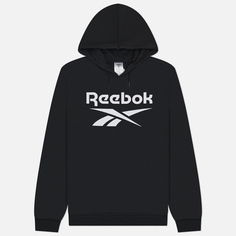 Мужская толстовка Reebok Identity Fleece Stacked Logo Hoodie, цвет чёрный, размер S