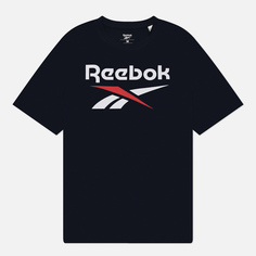 Мужская футболка Reebok Identity Big Stacked Logo, цвет синий, размер S