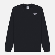 Мужская толстовка Reebok Identity Small Logo Fleece Crew, цвет чёрный, размер S