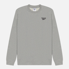 Мужская толстовка Reebok Identity Small Logo Fleece Crew, цвет серый, размер S