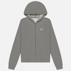 Женская толстовка Reebok Identity Small Logo Fleece Full-Zip Hoodie, цвет серый, размер XS