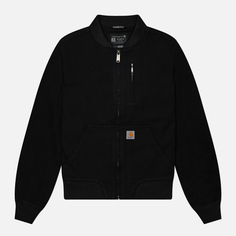 Женская куртка бомбер Carhartt Rugged Flex Relaxed Fit Canvas, цвет чёрный, размер S