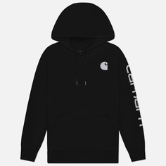 Женская толстовка Carhartt Relaxed Fit Midweight Logo Sleeve Graphic Hoodie, цвет чёрный, размер XS