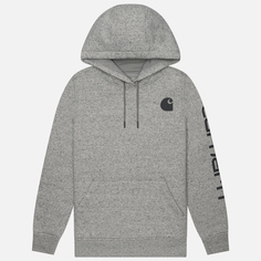 Женская толстовка Carhartt Relaxed Fit Midweight Logo Sleeve Graphic Hoodie, цвет серый, размер XS
