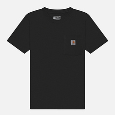 Женская футболка Carhartt Loose Fit Heavyweight K87 Pocket, цвет чёрный, размер XS