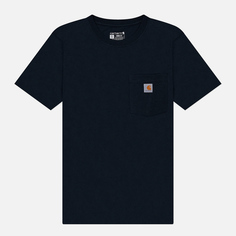 Женская футболка Carhartt Loose Fit Heavyweight K87 Pocket, цвет синий, размер XS