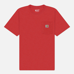 Мужская футболка Carhartt Relaxed Fit Heavyweight K87 Pocket, цвет красный, размер XS