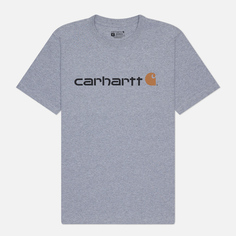 Мужская футболка Carhartt Relaxed Fit Heavyweight Logo Graphic, цвет серый, размер S